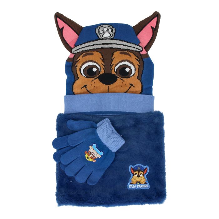 Chase Paw Patrol 3D Hat Snood And Gloves Set