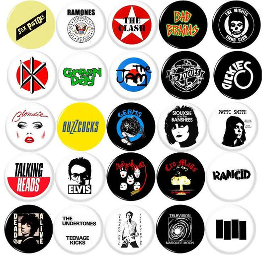Punk bands badges 25 to choose from 1"inch(25mm) pins