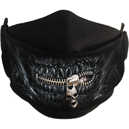 PREMIUM "ZIPPED MOUTH" COTTON FASHION MASK WITH ADJUSTER