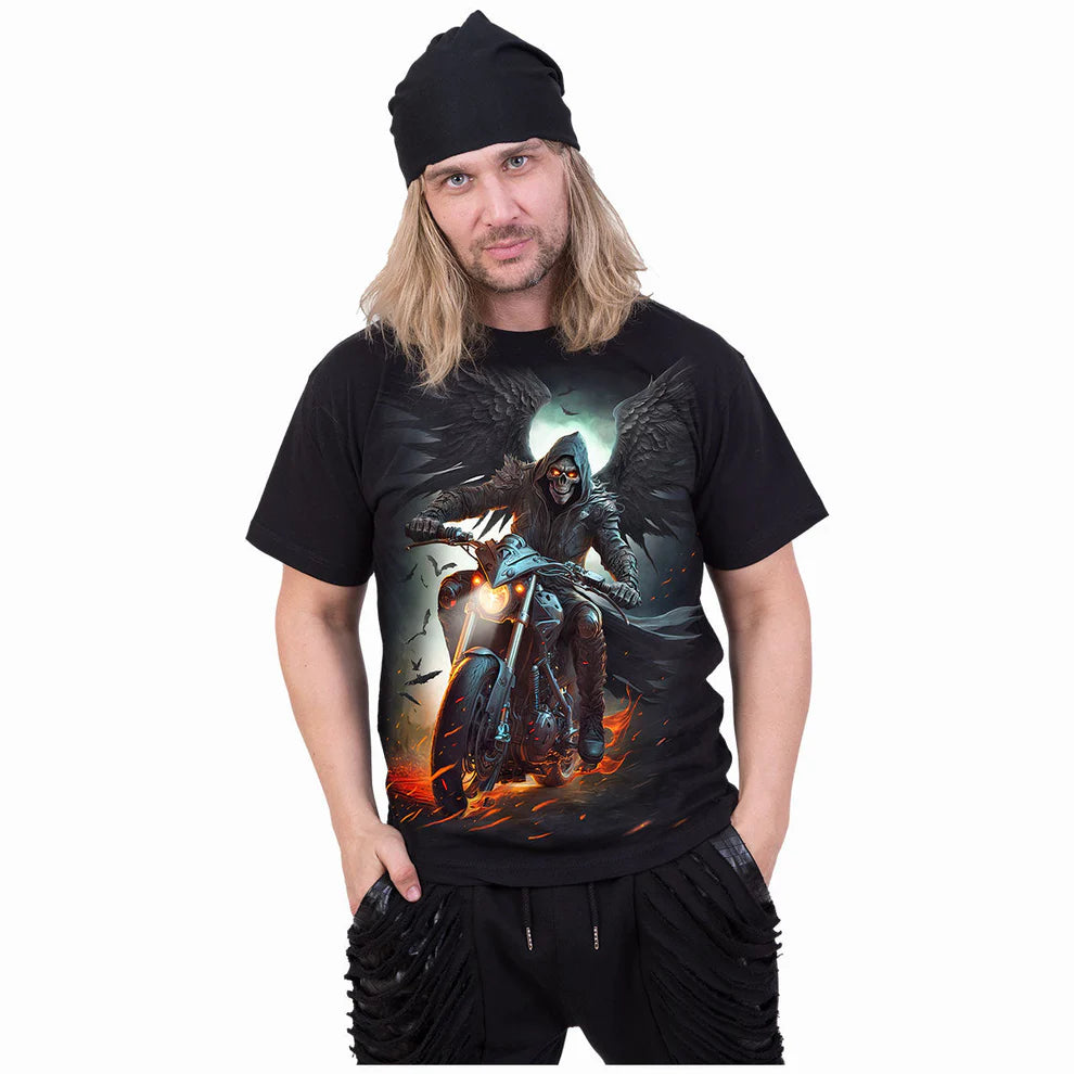 Night Rider "Flaming Skull" Adult Unisex T Shirt