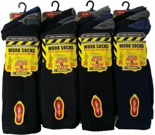 MENS BIG FOOT WORK SOCKS 3PK