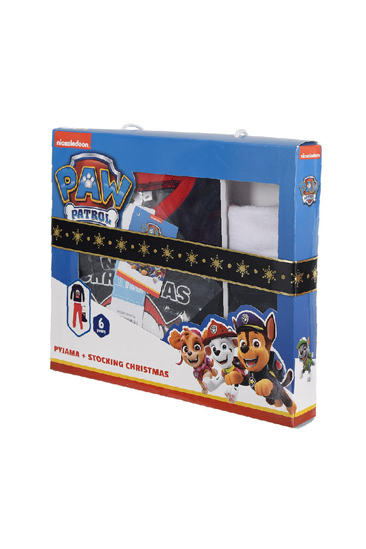 Paw Patrol Christmas Pyjamas with Christmas Stocking red