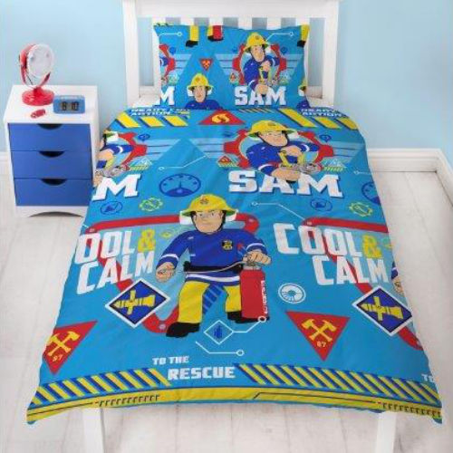 OFFICIAL FIREMAN SAM - SINGLE REVERSIBLE DUVET SET