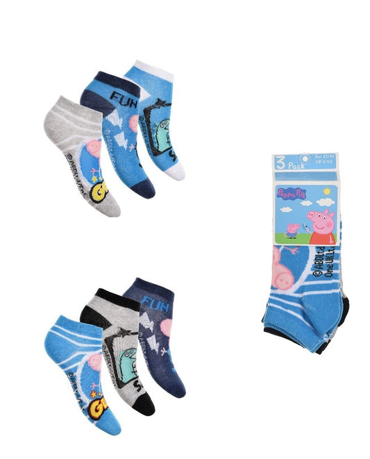 George Pig Boys Trainer Socks 3pk
