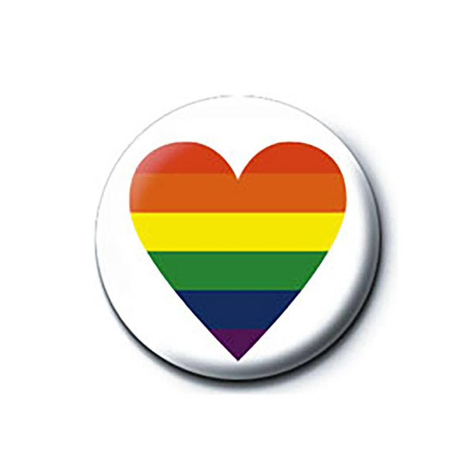 Pride Heart 25mm button badge
