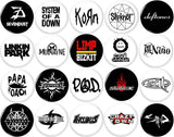 NU METAL music bands x 20 1" inch (25mm) pins rock 2000s 90s