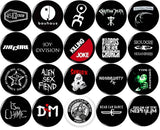 Goth Rock Bands x 20 1" inch (25mm) button pins