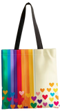 pride tote bag with love hearts