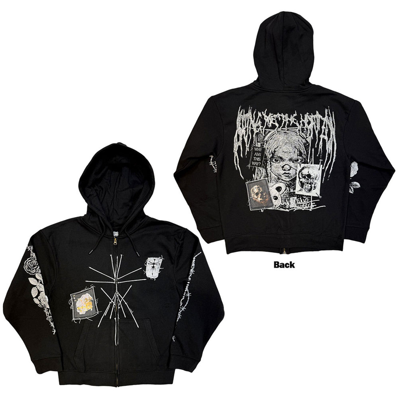 Bring Me The Horizon  "Nailed Symbols"  Zip up Hoodie