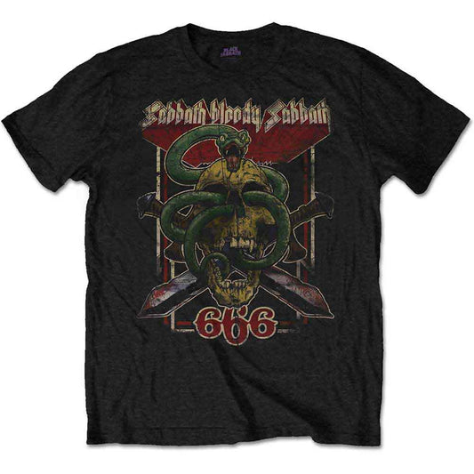 Black t-shirt with 'Candlemass' logo and design featuring a snake and skull on a white background