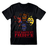 Five Nights At Freddy's " 4 Faces" Adult T shirt