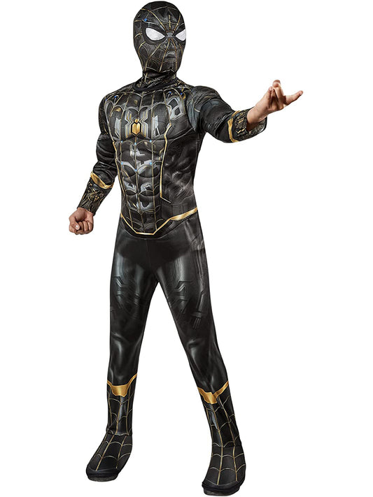 Kids Deluxe Spiderman black and gold costume