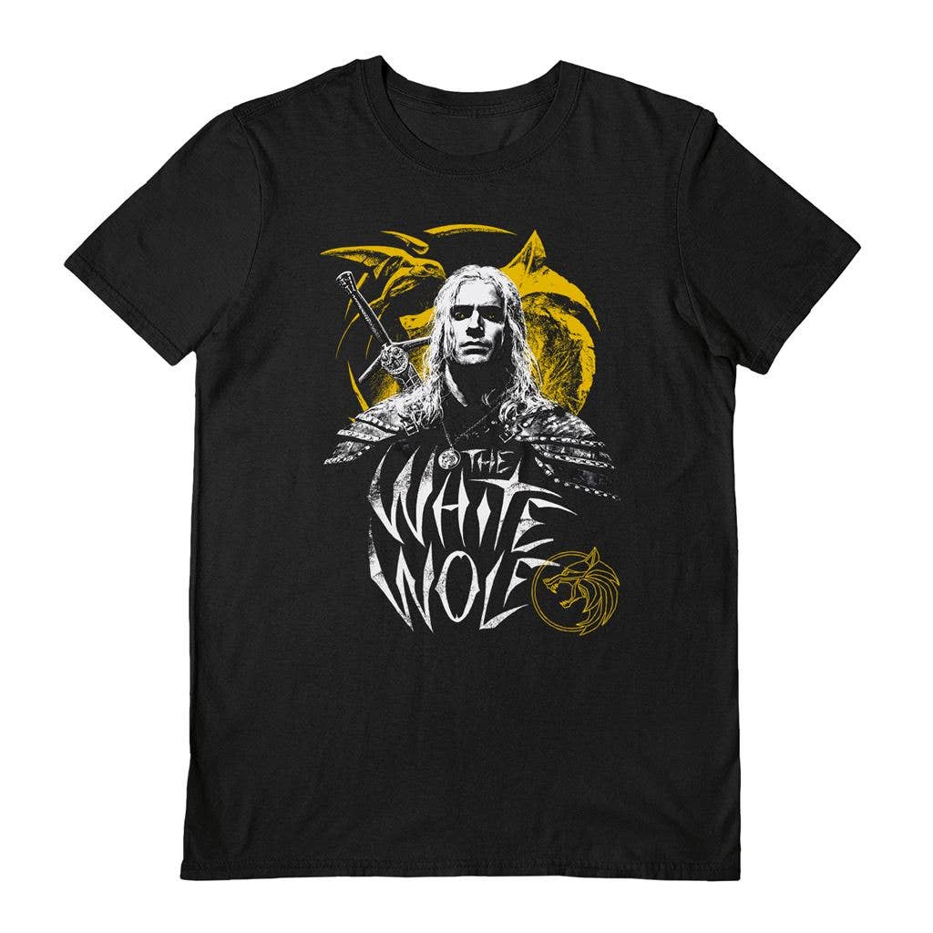 The Witcher (The White Wolf) Black Adult T-Shirt