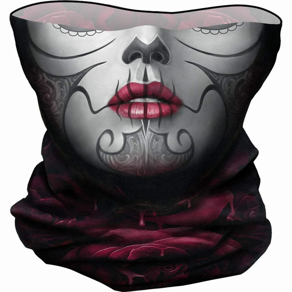 Day of The Dead Lady: Adults Snood/Face Wrap