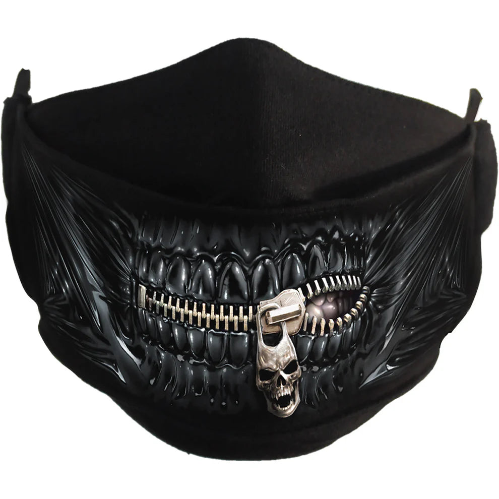 PREMIUM "ZIPPED MOUTH"  COTTON FASHION MASK WITH ADJUSTER