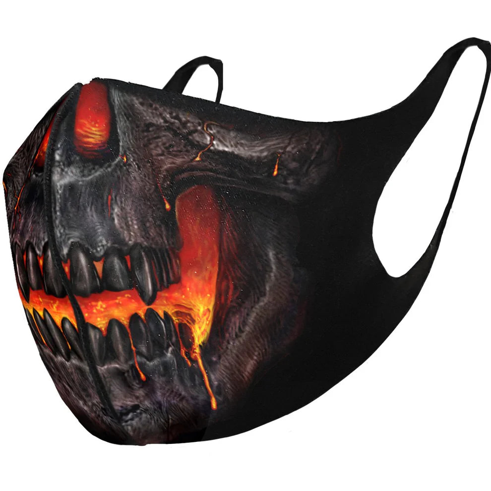 "LAVA SKULL"  COTTON FASHION MASK WITH ADJUSTER