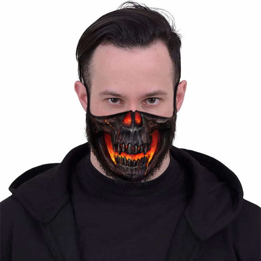 "LAVA SKULL"  COTTON FASHION MASK WITH ADJUSTER