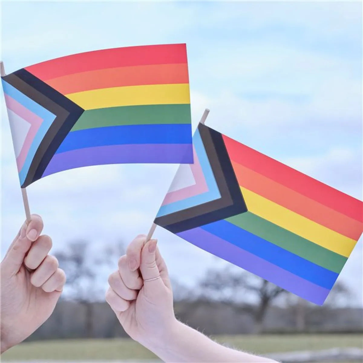 PRIDE! hand waving flags