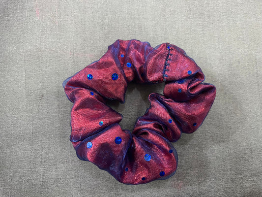 Red and blue sparkle scrunchie