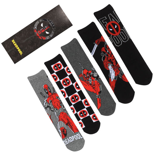 Deadpool socks pack of 5 pairs boxed