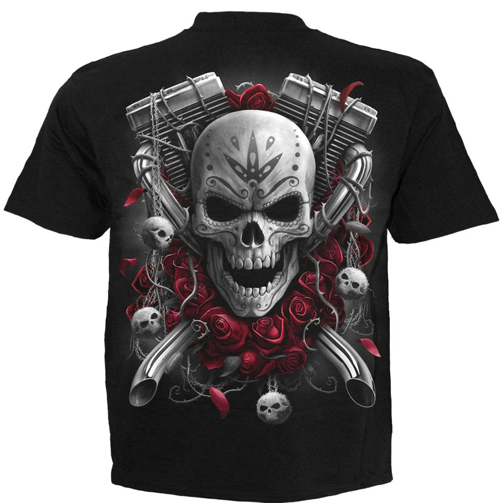 Day Of The Dead Biker  Adult Unisex T Shirt