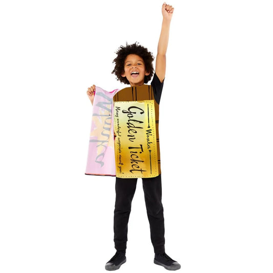 Willy Wonka Golden Ticket/Wonka Bar 2 in 1 Tabard Costume