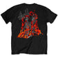 Yungblud Unisex T-Shirt "Weird Flaming Skeletons" Black. Back Print.