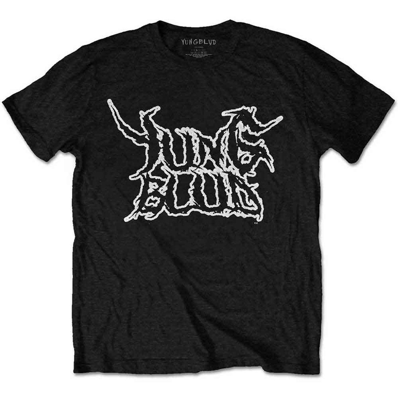 Yungblud Unisex T-Shirt "Weird Flaming Skeletons" Black. Back Print.