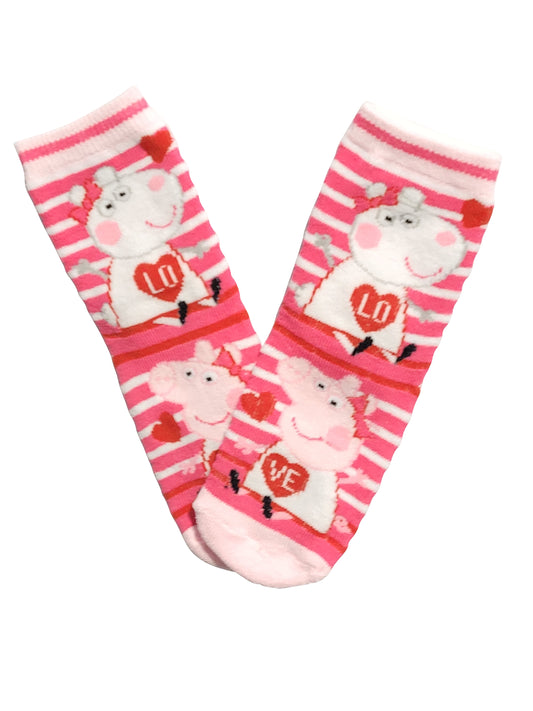 Peppa Pig Slipper Socks 1 Pair dark pink