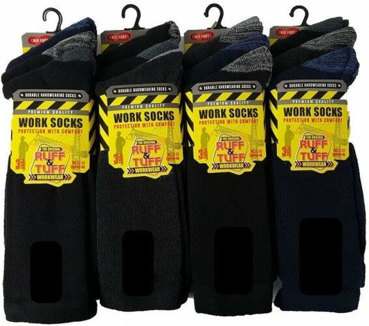 MENS WORK SOCKS BY RUFF N TUFF  SIZE 6 - 11