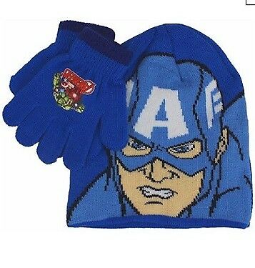 Boys Avengers Capt America Hat And Gloves Sets