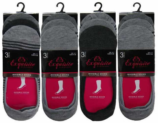 LADIES FOOTSIES INVISIBLE SOCKS 3PK