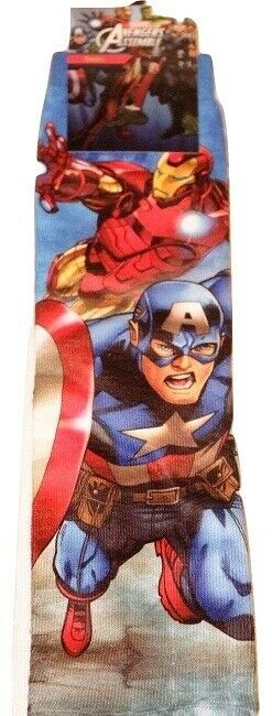 BOYS MARVEL AVENGERS SOCKS SINGLE PAIR IRONMAN & CPT AMERICA NEW 3 SIZES