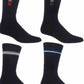 MENS BIG FOOT SPORTS SOCKS BLACK WHITE OR COLOURS PACK OF 3 SIZE 11-13.5