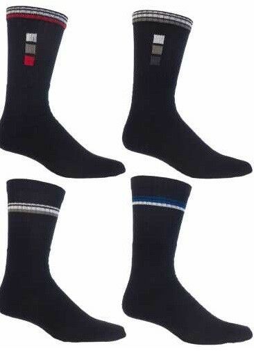 MENS BIG FOOT SPORTS SOCKS BLACK WHITE OR COLOURS PACK OF 3 SIZE 11-13.5