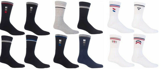 MENS BIG FOOT SPORTS SOCKS BLACK WHITE OR COLOURS PACK OF 3 SIZE 11-13.5