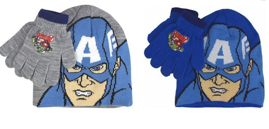 Boys Avengers Capt America Hat And Gloves Sets