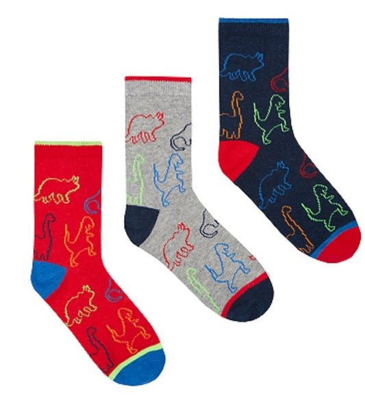 Boys Cotton Rich Dino Socks