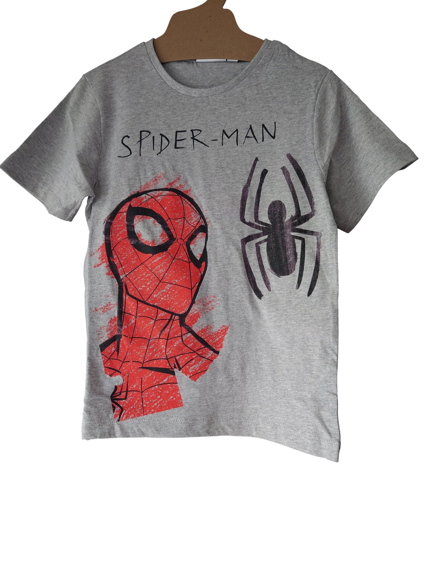 Boys Spiderman T shirt 100% With Coloured In Effect