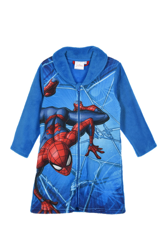 Kids Spiderman Zip up Fleece Housecoat/Gown