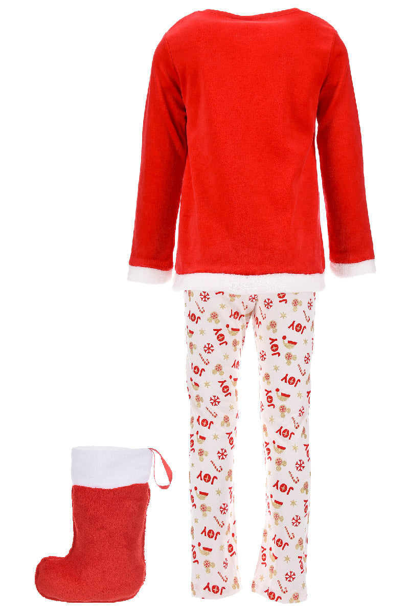 Red Minnie Mouse Christmas Pyjamas with Christmas Stocking