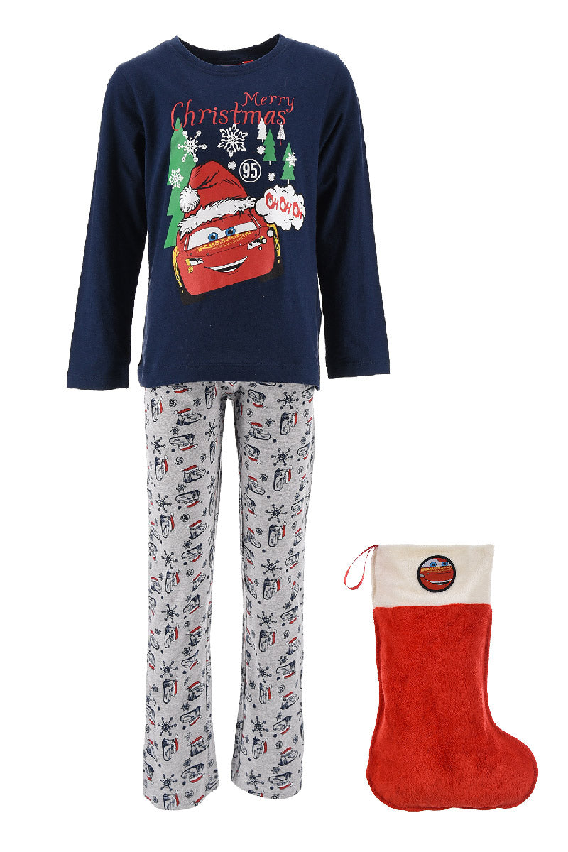 Disney Cars Christmas Pyjamas with Christmas Stocking blue