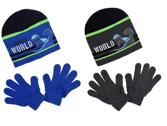 Jurassic World Beanie hat and gloves set