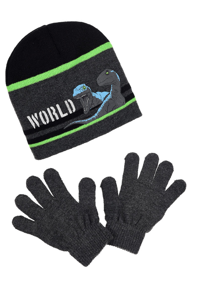 Jurassic World Beanie hat and gloves set