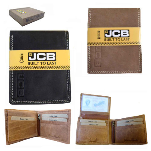 JCB Genuine Leather Wallet & Wash Bag Gift Set