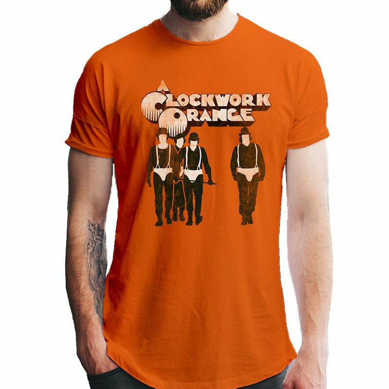 Clock Work Orange Vintage Print T-Shirt