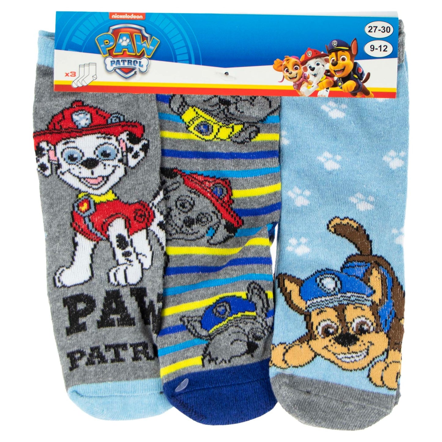 Boys Paw Patrol Socks pack of 3 pairs