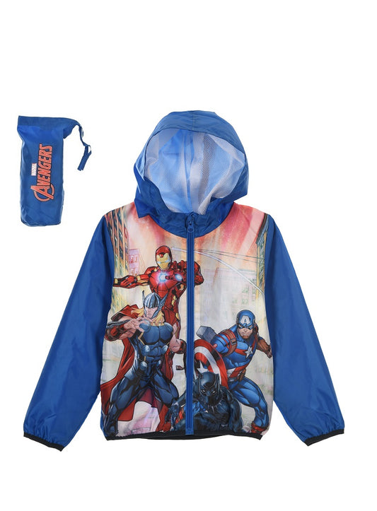 Boys Avengers Light Weight Rain Jackets with Carry Pouch