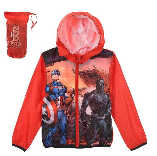 Boys Avengers Light Weight Rain Jackets with Carry Pouch