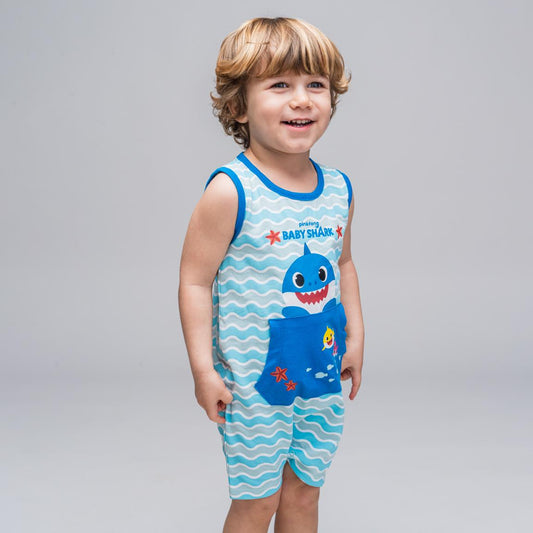 Baby Shark Short Sleeve Romper